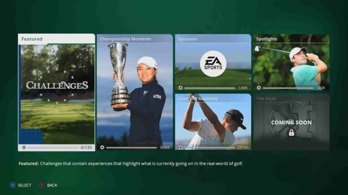 Tournée EA Sports PGA |  Mode Défis