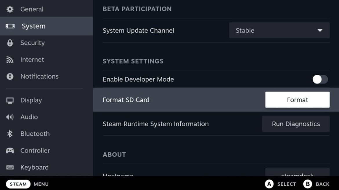 1682621824 226 Comment formater une carte SD sur Steam Deck