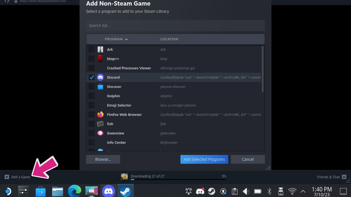 1689051555 422 Comment installer Discord sur Steam Deck mode jeu