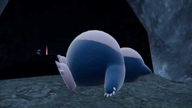 Snorlax à l’entrée de la grotte