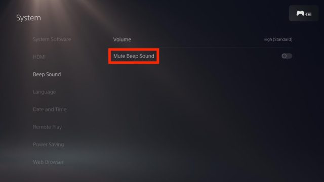 Désactiver le bip sonore sur PS5