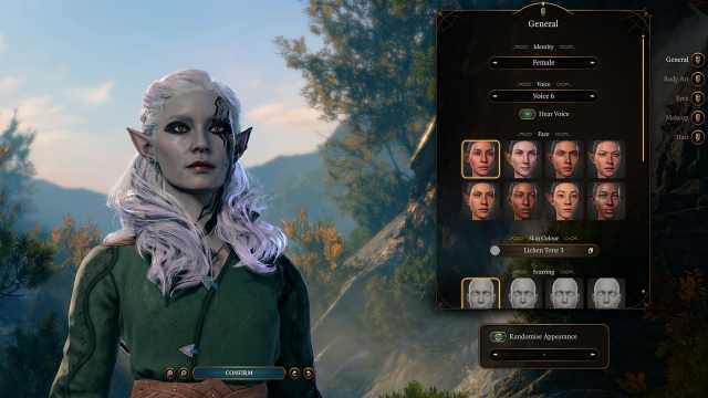 Magic Mirror Character Customization Screen Baldur’s Gate 3