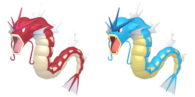 Images officielles de Gyarados brillants et réguliers.