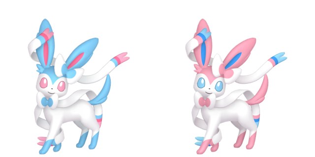 Images officielles de Sylveon brillant et régulier.