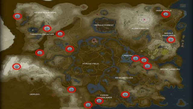 Tous les lieux Lynel dans Tears of the Kingdom TOTK