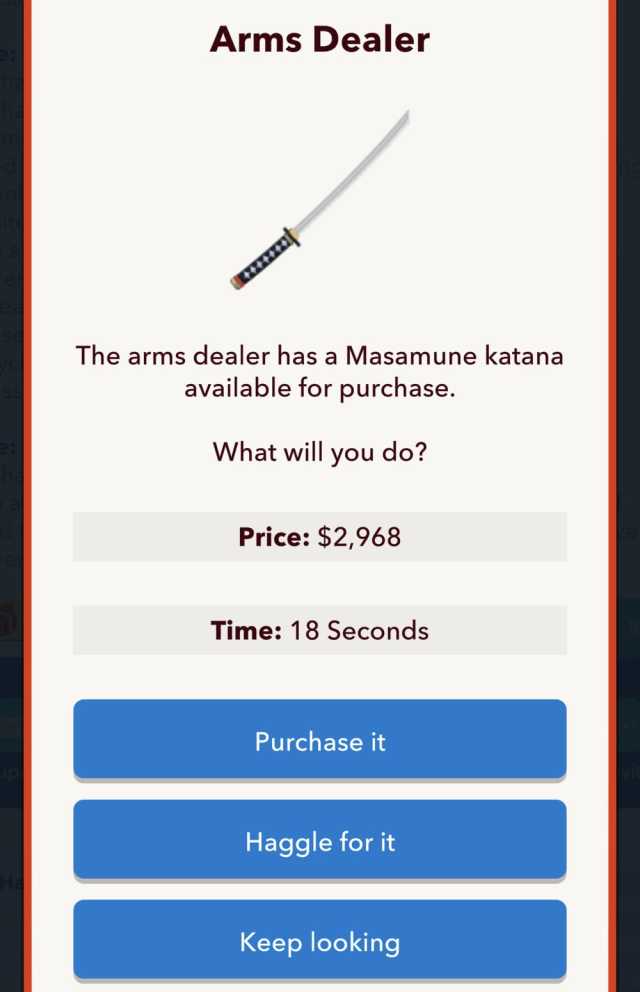 Comment obtenir un Katana dans BitLife