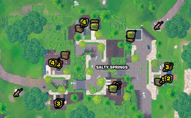 Emplacements du butin de Fortnite Salty Springs