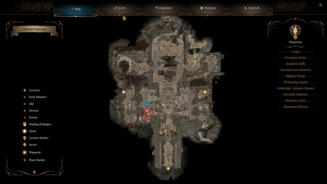 Tous les emplacements darbalete a Baldurs Gate 3 BG3