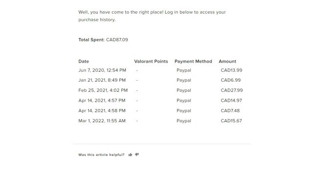 Comment verifier lhistorique de vos achats Valorant