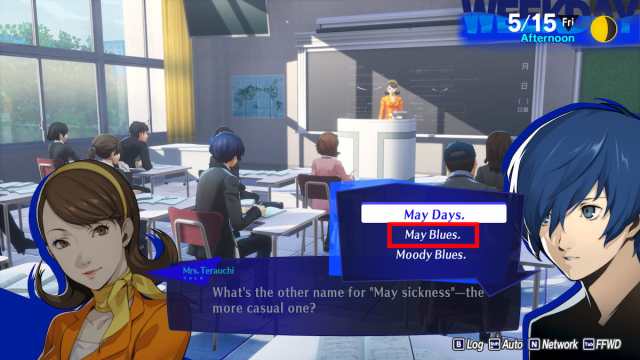 Persona 3 Reload Réponse de maladie de mai