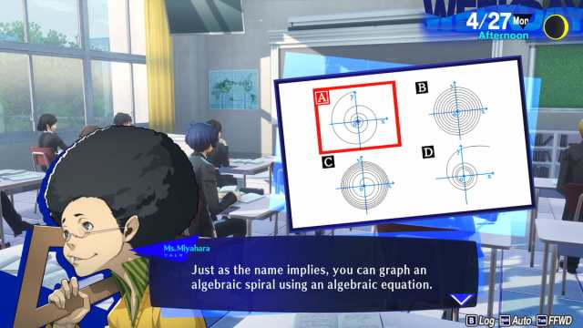 Réponse de Persona 3 spirale algébrique