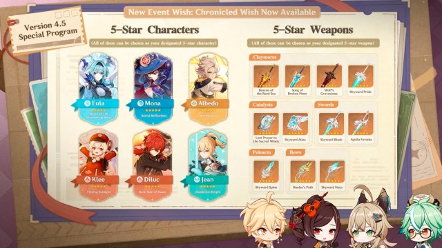 Genshin Impact Chronicled Wish Banner