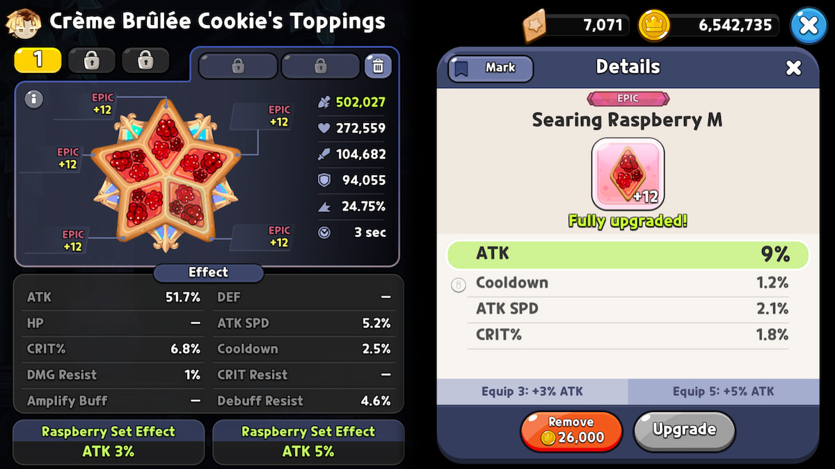 Garnitures régulières dans le royaume de Cookie Run.