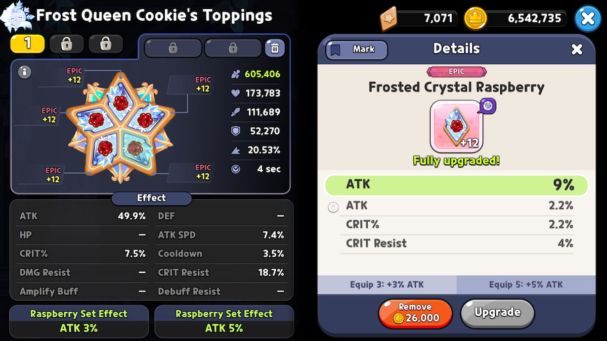 Garnitures résonnantes dans le royaume de Cookie Run.