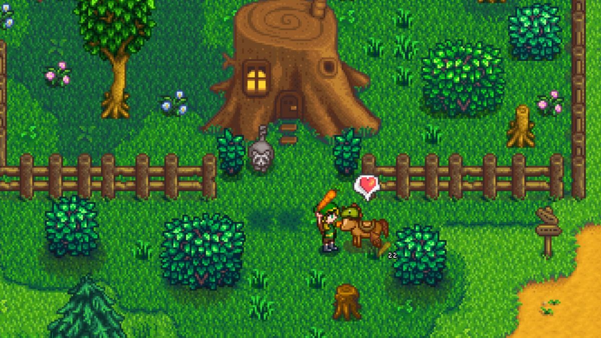 Stardew Valley Nourrir le cheval une carotte