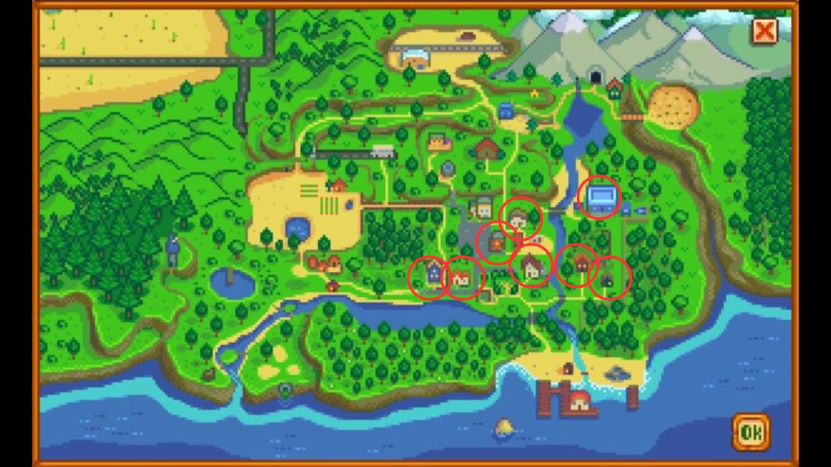 Carte des déchets de Stardew Valley