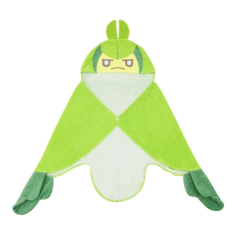 Une image d’une capuche en forme de Pokémon Swadloon.