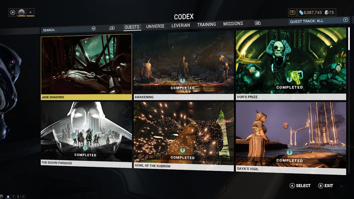 Codex des Ombres de Jade Warframe