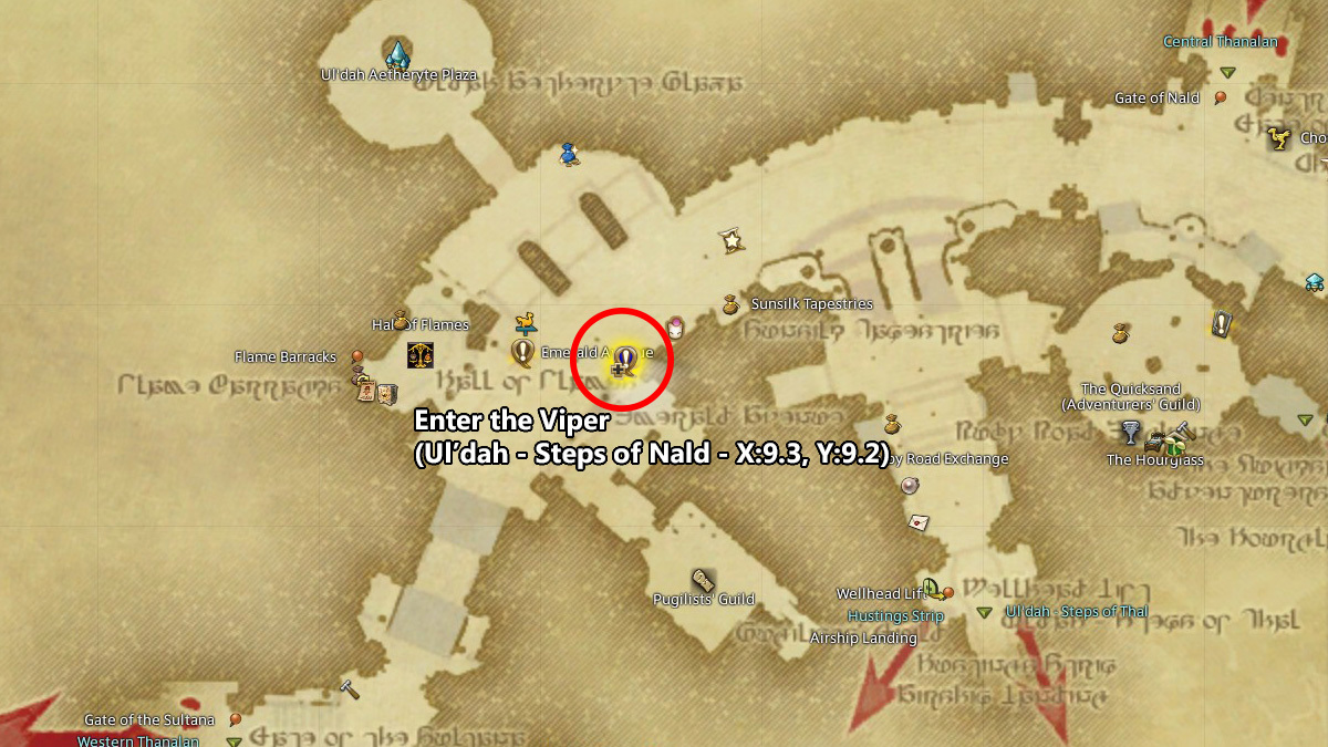 Emplacement de la quête de la vipère : FFXIV Dawntrail 