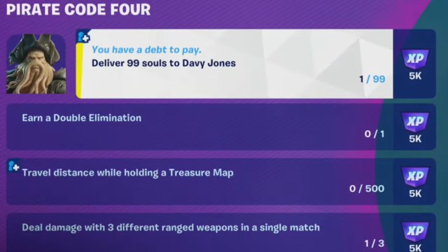 Comment livrer 99 ames a Davy Jones dans Fortnite