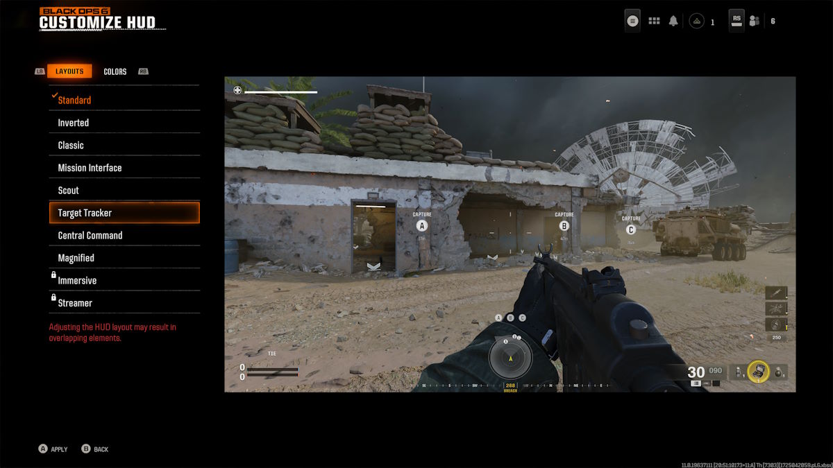 Call of Duty : Black Ops 6 HUD Menu