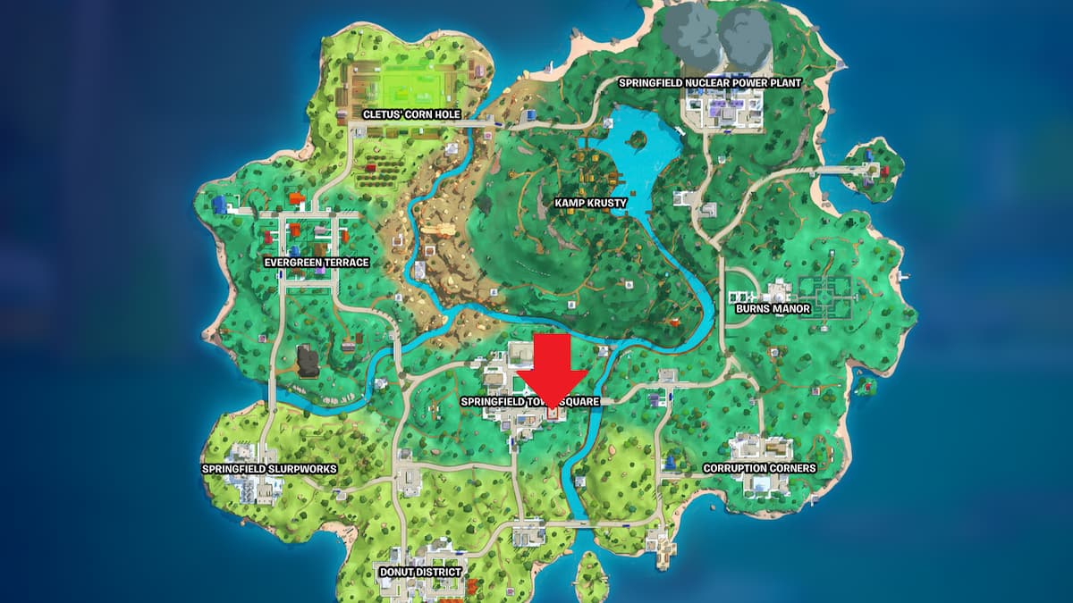 Krusty Burger Emplacement sur la carte dans Fortnite