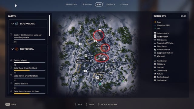 Meilleurs endroits pour butin dans la ville enterree dans ARC